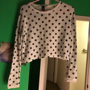 Forever 21 Polka Dot Crop Sweater